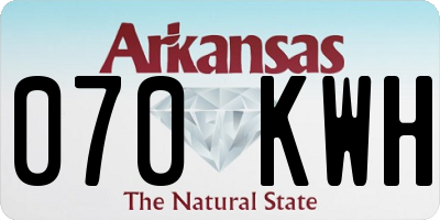 AR license plate 070KWH