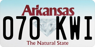 AR license plate 070KWI