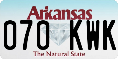 AR license plate 070KWK