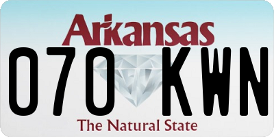AR license plate 070KWN