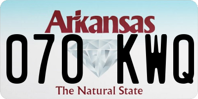 AR license plate 070KWQ
