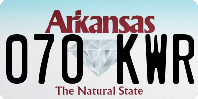 AR license plate 070KWR