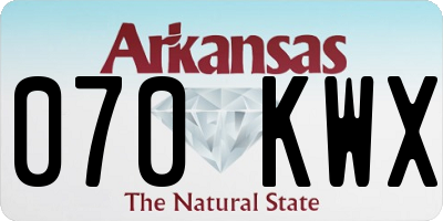 AR license plate 070KWX