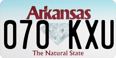 AR license plate 070KXU