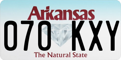 AR license plate 070KXY