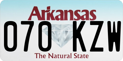 AR license plate 070KZW