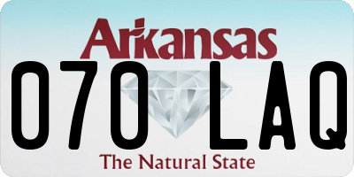 AR license plate 070LAQ