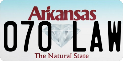 AR license plate 070LAW