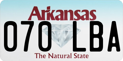 AR license plate 070LBA