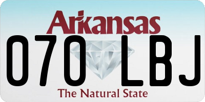 AR license plate 070LBJ