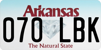 AR license plate 070LBK