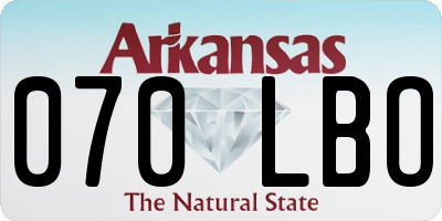AR license plate 070LBO
