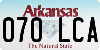 AR license plate 070LCA