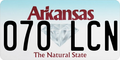 AR license plate 070LCN
