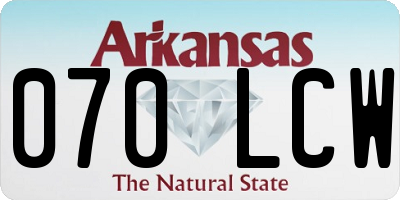 AR license plate 070LCW