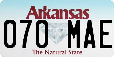 AR license plate 070MAE