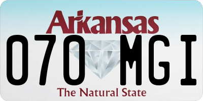 AR license plate 070MGI