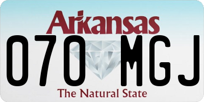 AR license plate 070MGJ