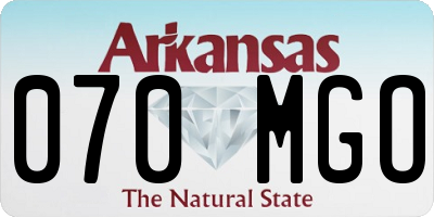 AR license plate 070MGO