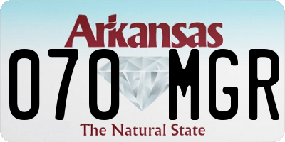 AR license plate 070MGR