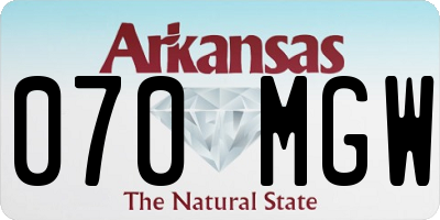 AR license plate 070MGW