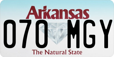 AR license plate 070MGY