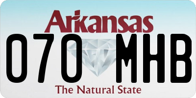AR license plate 070MHB