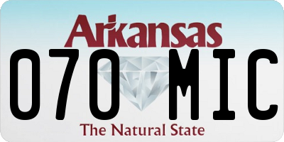 AR license plate 070MIC