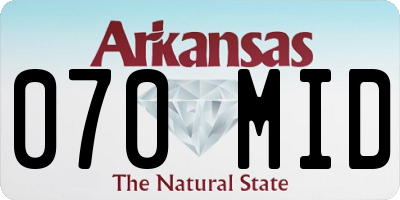 AR license plate 070MID