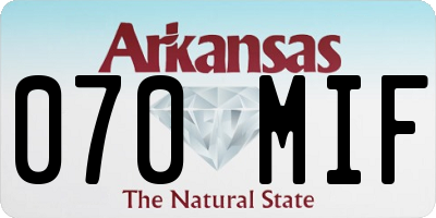 AR license plate 070MIF