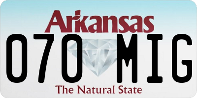 AR license plate 070MIG