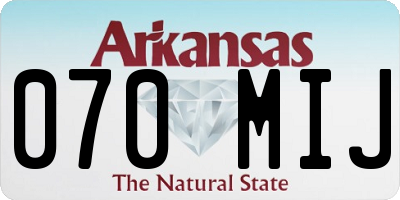 AR license plate 070MIJ