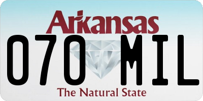 AR license plate 070MIL