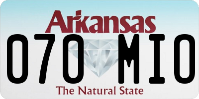 AR license plate 070MIO