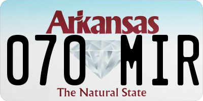 AR license plate 070MIR