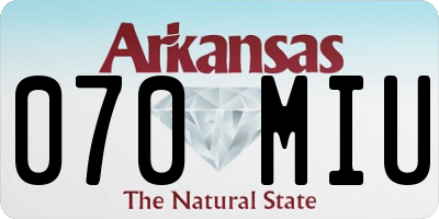 AR license plate 070MIU