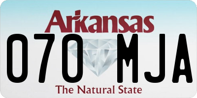AR license plate 070MJA