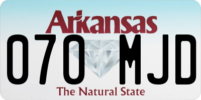 AR license plate 070MJD