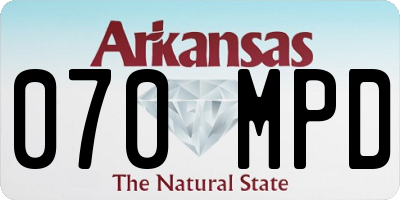 AR license plate 070MPD