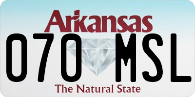 AR license plate 070MSL