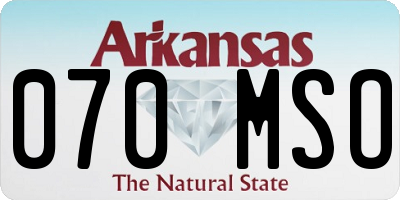 AR license plate 070MSO