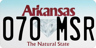 AR license plate 070MSR