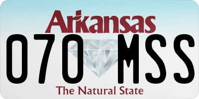 AR license plate 070MSS
