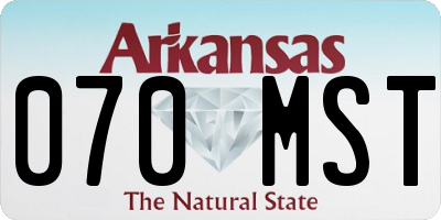 AR license plate 070MST