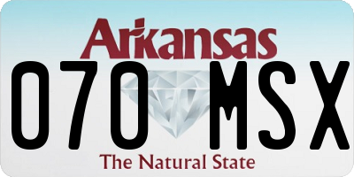 AR license plate 070MSX