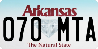 AR license plate 070MTA