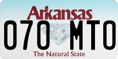 AR license plate 070MTO