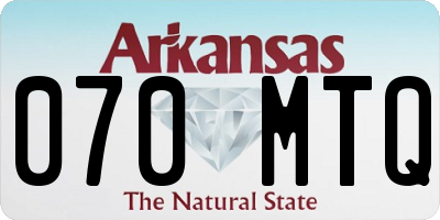 AR license plate 070MTQ