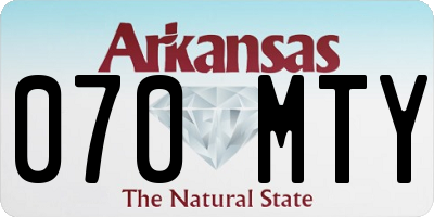 AR license plate 070MTY