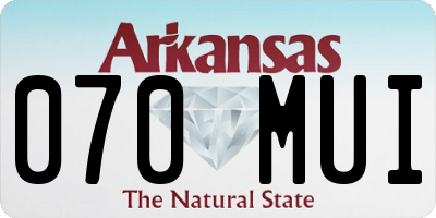 AR license plate 070MUI